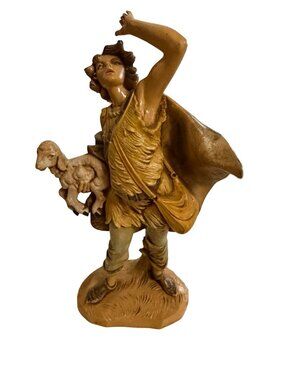 Vintage Fontanini Micah Shepherd with Lamb 7.5 Inch Nativity Figurine 52858 Ital